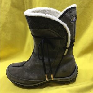 Patagonia Women’s  Waterproof Gray Suede Shearling-Trim Winter Boot SZ 8.5